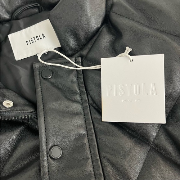 Pistola Callista Long Sleeve Puffer Jacket Vest Size Small NWT Black Noir - Picture 5 of 10
